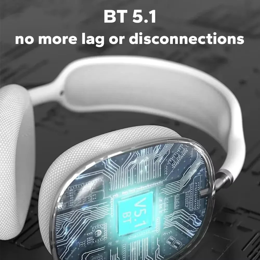 P9 Pro Air Max 5.1 Wireless Bluetooth Headphones Noise Cancelling Mic Pods over Ear Sport Gaming Headset for Any Phone